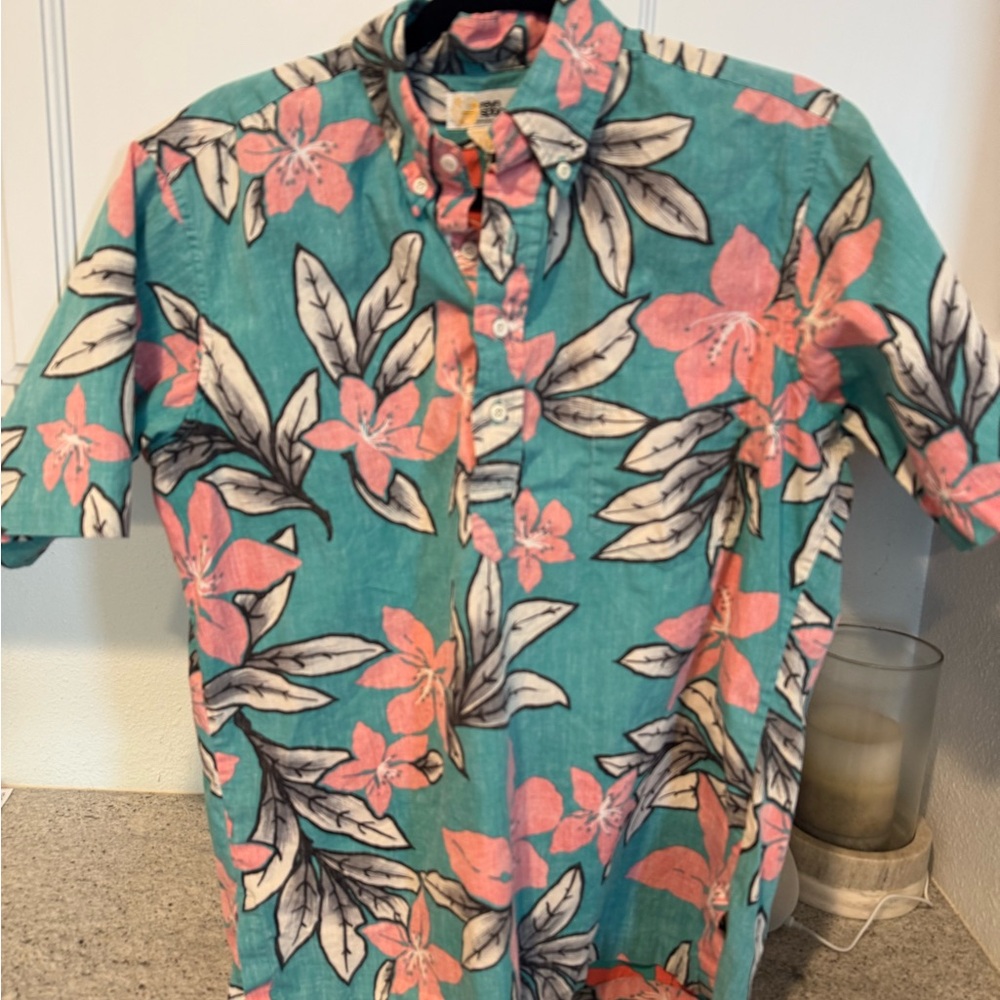 Floral Teal and Pink Men's Shirt